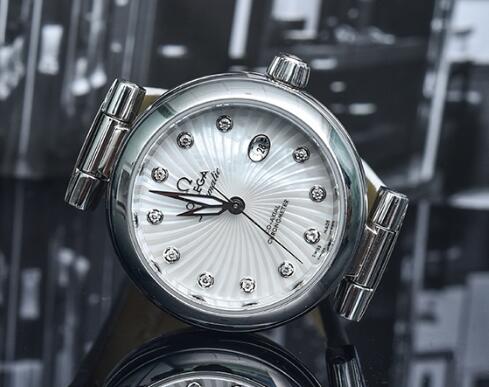 The diamonds on the dial add a feminine touch to the Omega De Ville