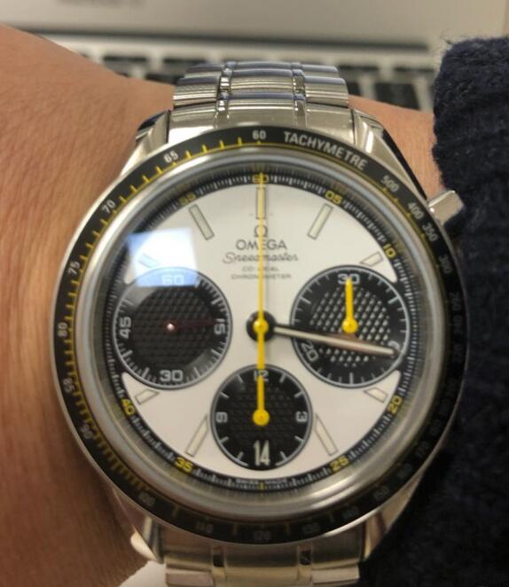 omega speedmaster yellow hands